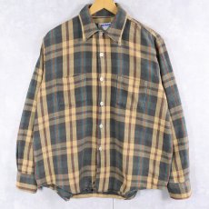 画像1: 60〜70's Golden Key チェック柄 ヘビーネルシャツ L (1)