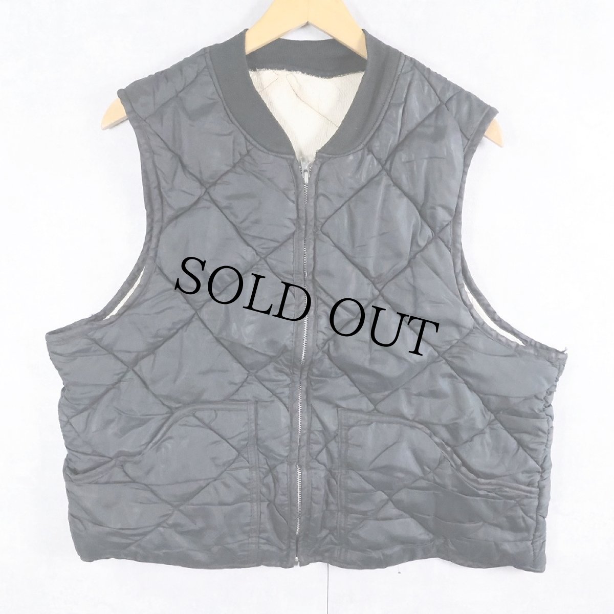 画像1: 70〜80's 裏サーマル キルティングベスト BLACK (1)