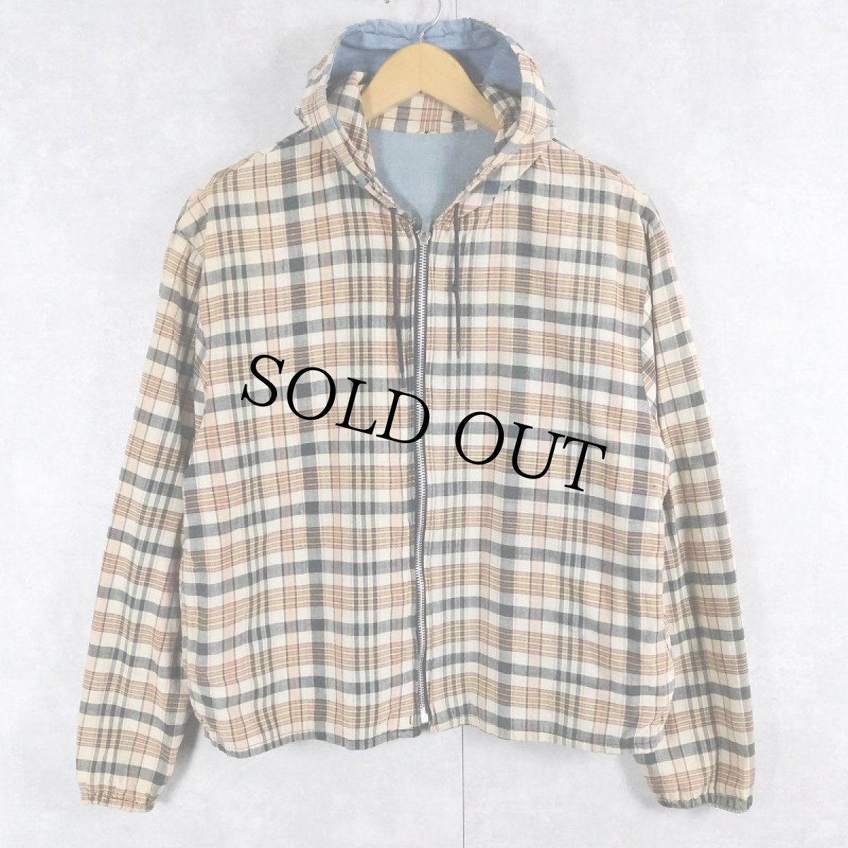 画像3: 50〜60's チェック柄 リバーシブルジップパーカー  (3)