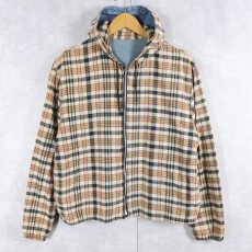 画像3: 50〜60's チェック柄 リバーシブルジップパーカー  (3)