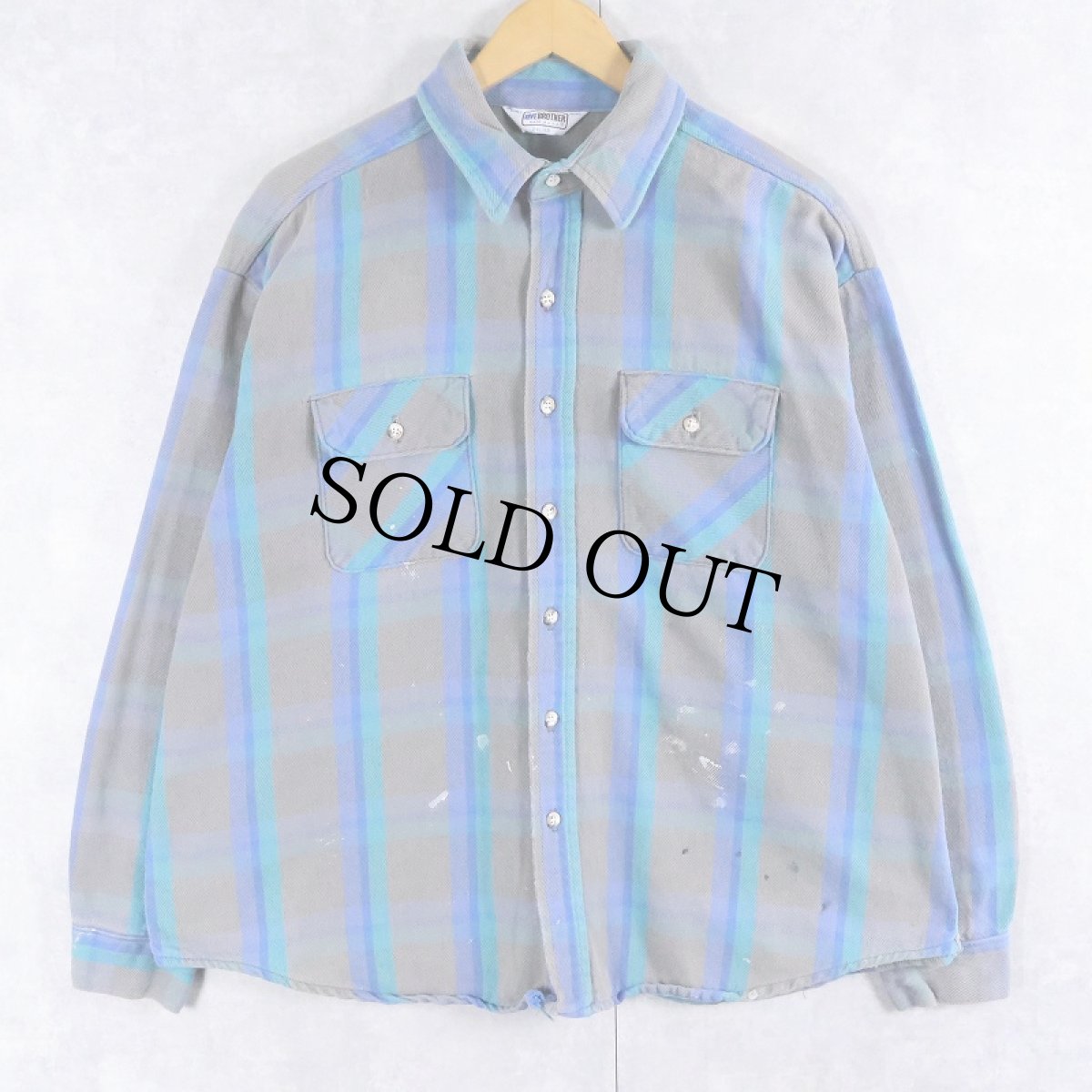 画像1: 70〜80's FIVER BROTHER USA製 チェック柄 ヘビーネルシャツ 2XL  (1)