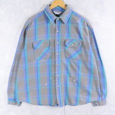 画像1: 70〜80's FIVER BROTHER USA製 チェック柄 ヘビーネルシャツ 2XL  (1)