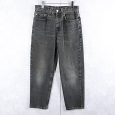 画像3: 2000's Levi's 550 RELAX FIT USA製 ”サルファブラック" ブラックデニムパンツ W31 (3)