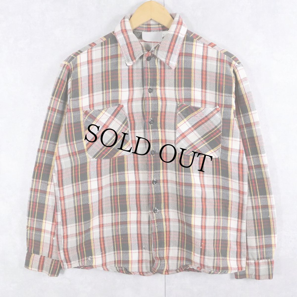 画像1: 70's Sears チェック柄 ヘビーネルシャツ (1)