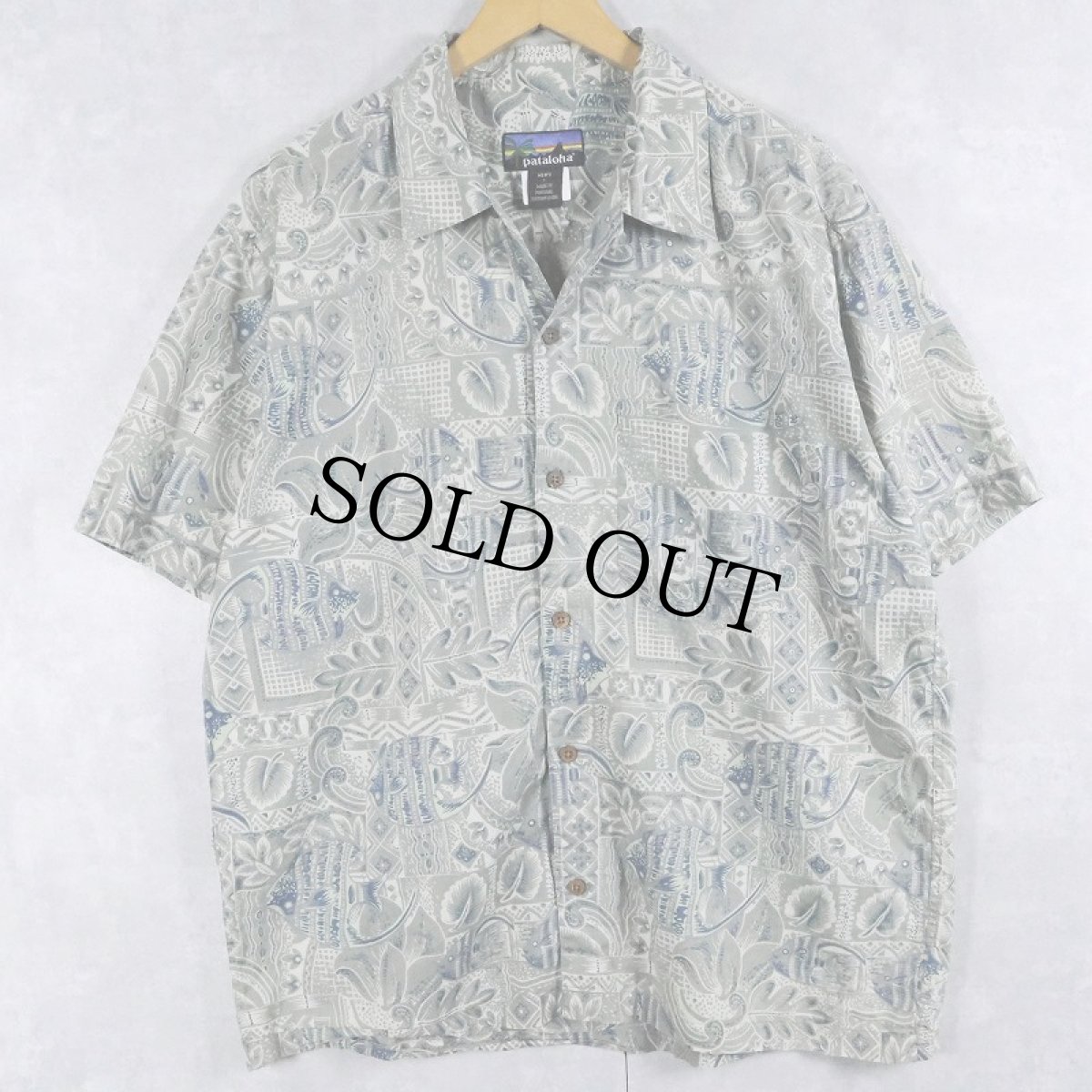画像1: 2000's Patagonia Pataloha 熱帯魚柄 コットンアロハシャツ L (1)