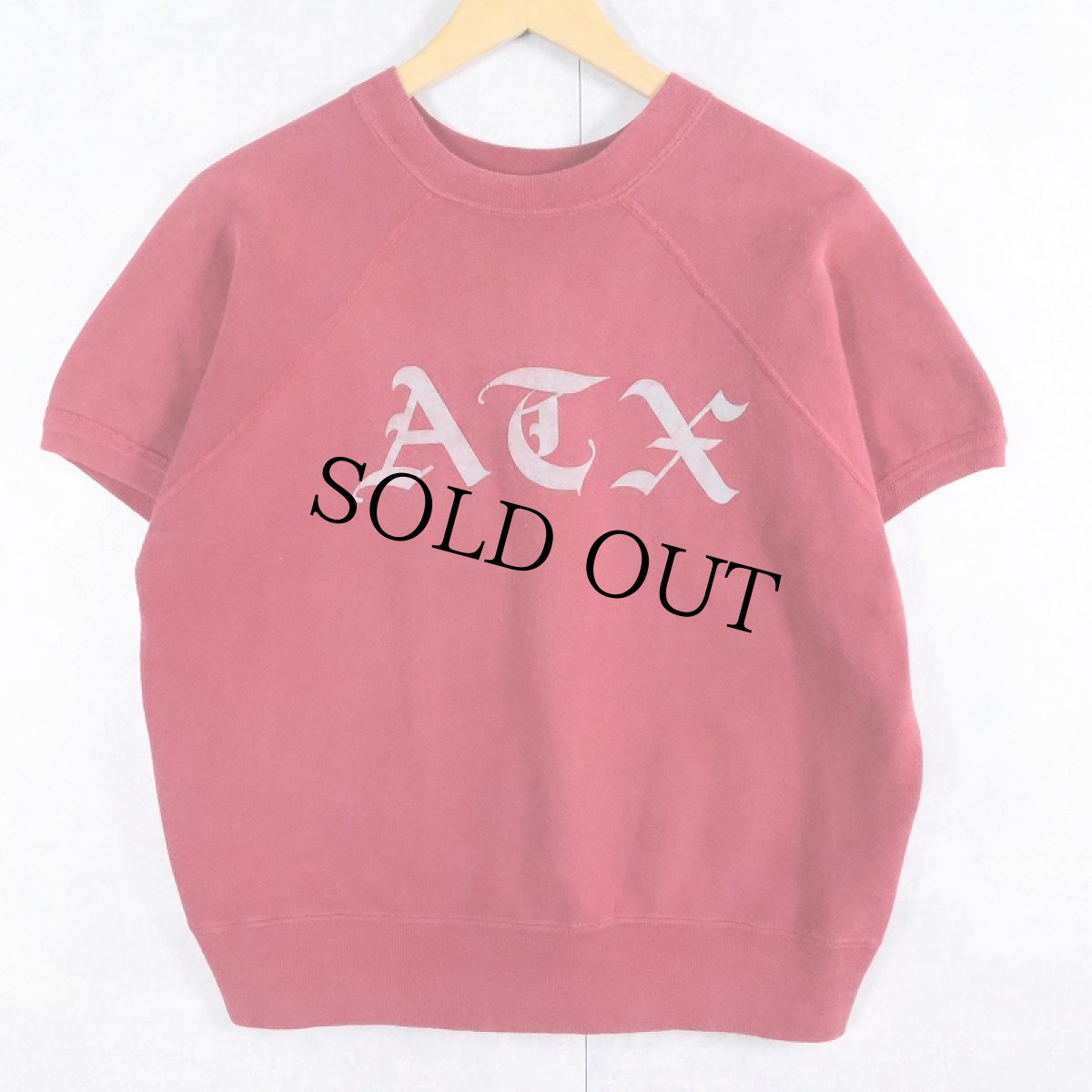 画像1: 60's ARTEX "ATX" フロッキープリント半袖スウェット L (1)