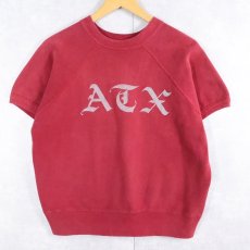 画像1: 60's ARTEX "ATX" フロッキープリント半袖スウェット L (1)