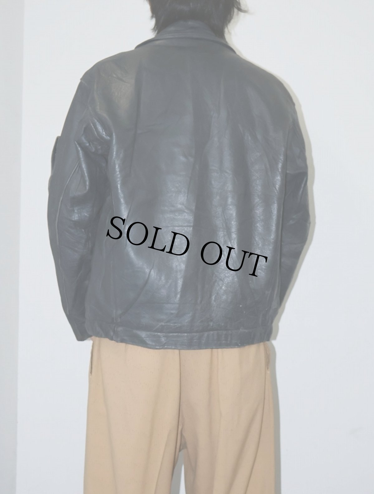 画像2: 70〜80's "FRENCH AIR FORCE Type" キルティングライナー付き レザージャケット SIZE48 (2)