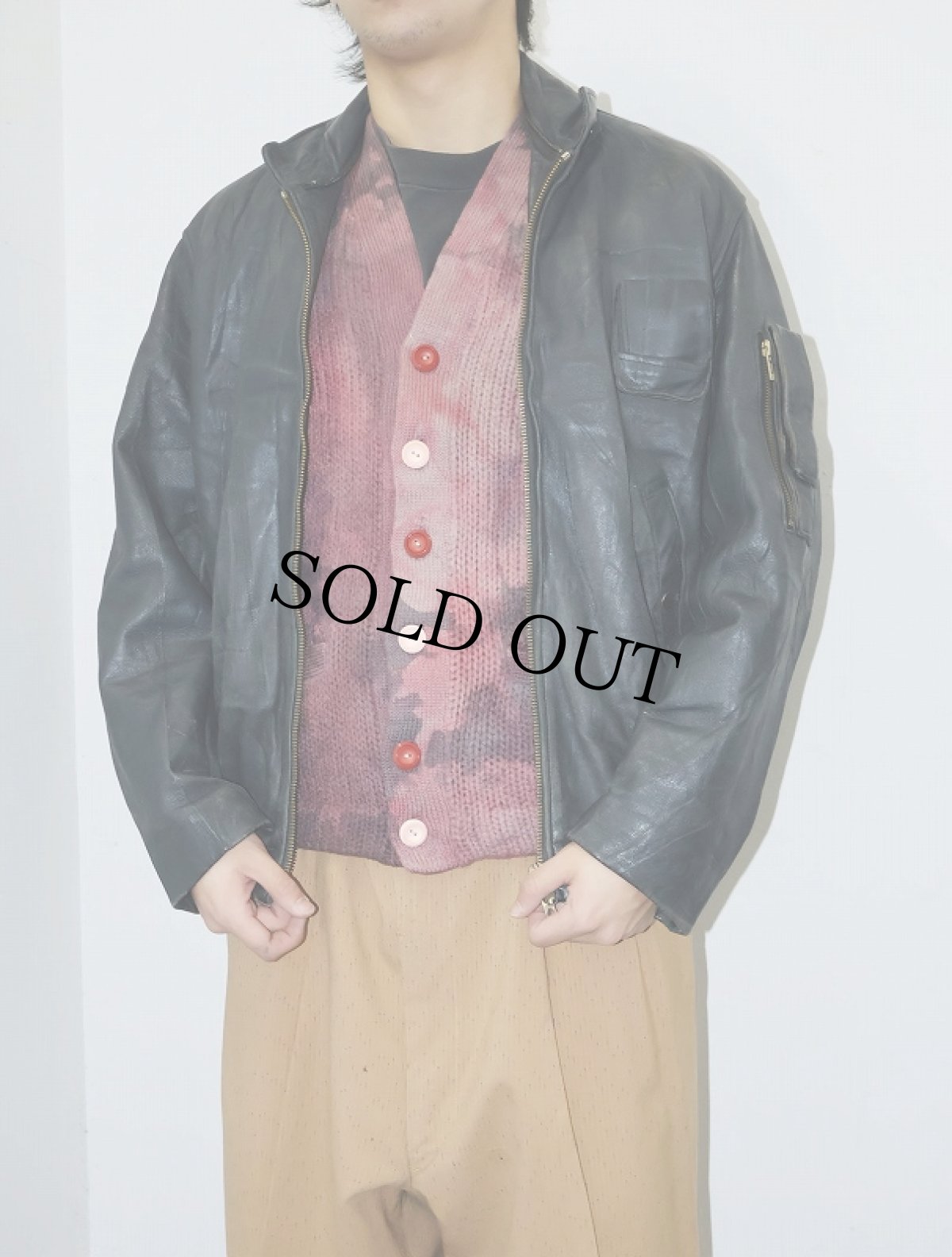 画像1: 70〜80's "FRENCH AIR FORCE Type" キルティングライナー付き レザージャケット SIZE48 (1)