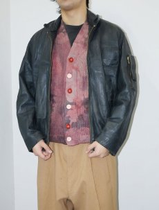 画像1: 70〜80's "FRENCH AIR FORCE Type" キルティングライナー付き レザージャケット SIZE48 (1)