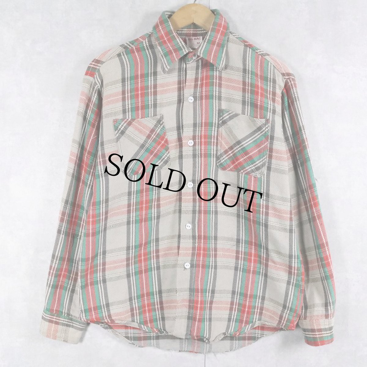 画像1: 70's BIG MAC JCPenney チェック柄 ヘビーネルシャツ M (1)