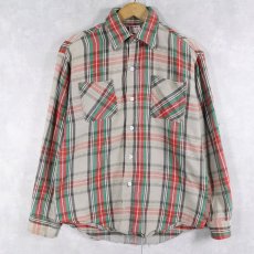 画像1: 70's BIG MAC JCPenney チェック柄 ヘビーネルシャツ M (1)