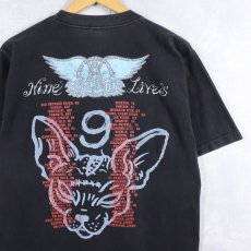 画像2: 90's AEROSMITH USA製 "Nine Lives" ロックバンド ツアーTシャツ BLACK M (2)