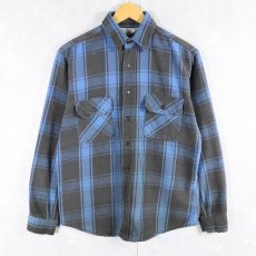 画像1: 70〜80's FIVER BROTHER USA製 チェック柄 ヘビーネルシャツ M (1)