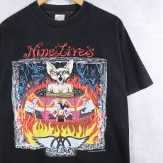 画像1: 90's AEROSMITH USA製 "Nine Lives" ロックバンド ツアーTシャツ BLACK M (1)