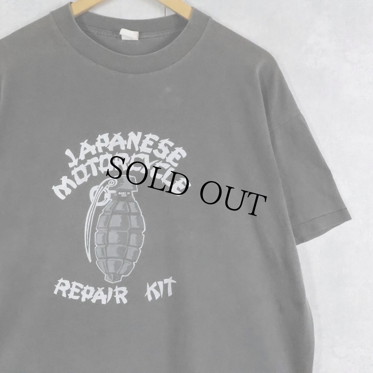 画像1: 80's USA製 "JAPANESE MOTORCYCLE REPAIR KIT" バイカープリントTシャツ XL (1)