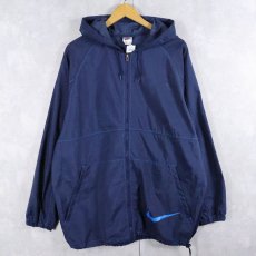 画像2: 90's NIKE ロゴプリント ナイロンパーカー M (2)