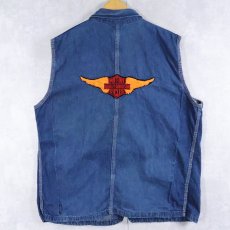 画像1: 60's〜 BIG MAC JCPenney "Harley Davidson" ワッペン付き デニムベスト (1)