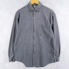 画像1: 90's THE TERRITORY AHEAD チェック柄織り ボタンダウンシャツ M (1)