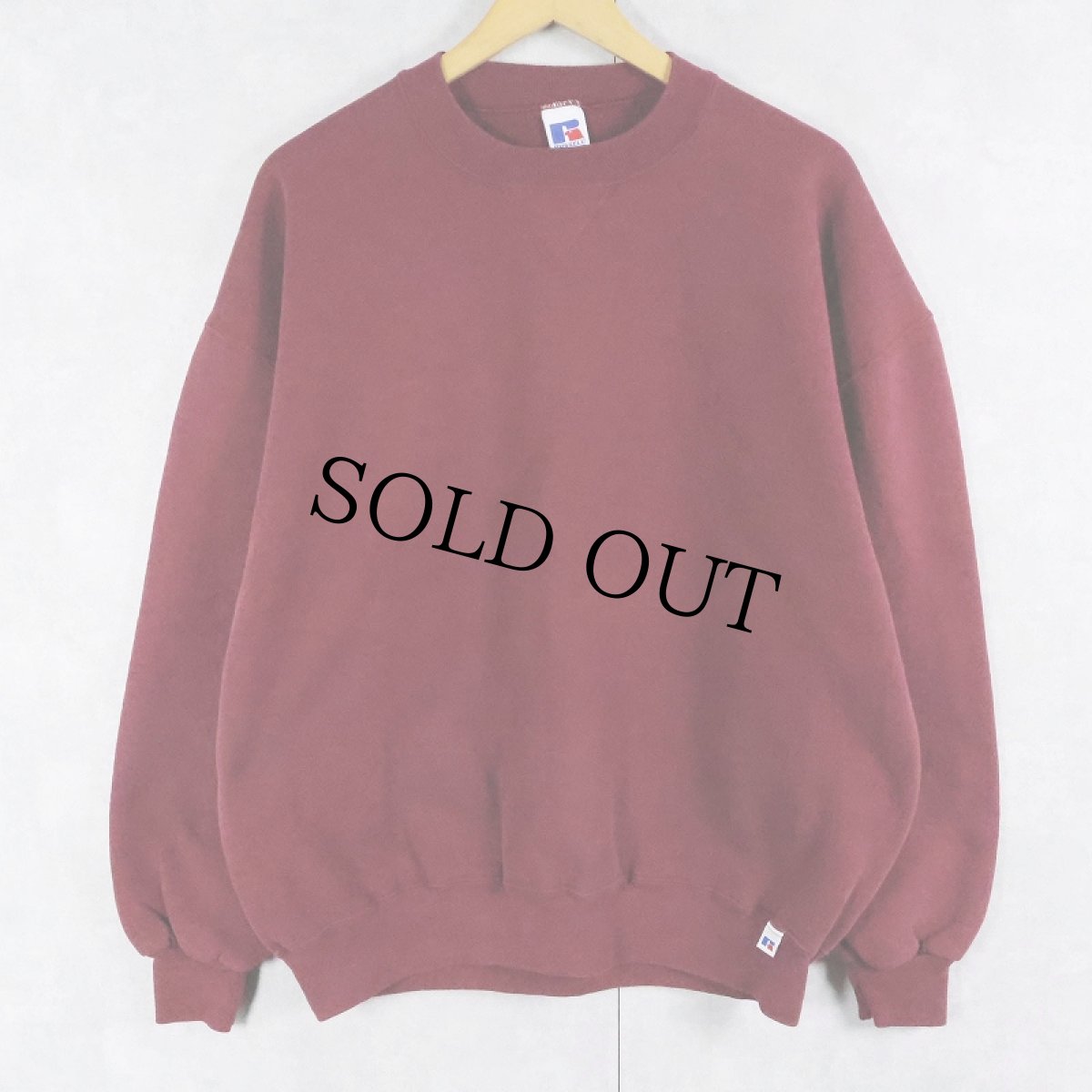 画像1: 90's RUSSELL ATHLETIC 前V 無地スウェット L (1)