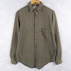 画像1: 90's THE TERRITORY AHEAD 柄織り コットンシャツ M (1)