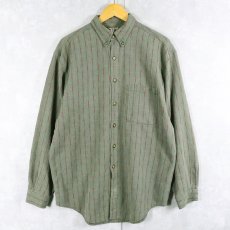画像1: 90's THE TERRITORY AHEAD チェック柄織り ボタンダウンシャツ L (1)