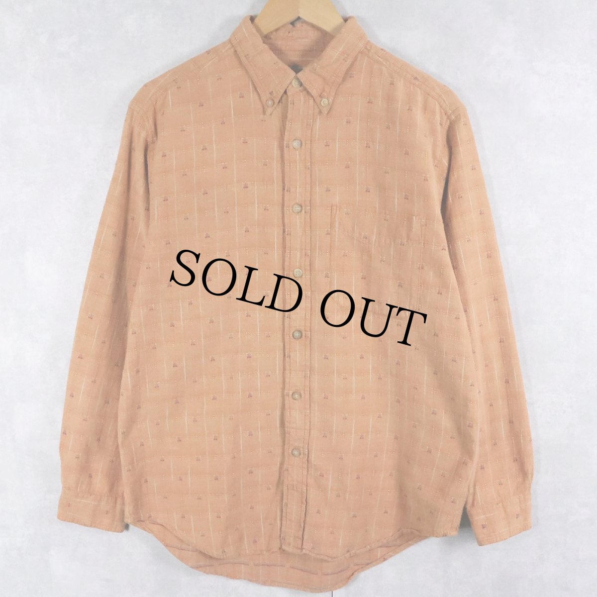 画像1: 90's THE TERRITORY AHEAD チェック柄織り ボタンダウンシャツ L (1)
