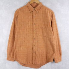 画像1: 90's THE TERRITORY AHEAD チェック柄織り ボタンダウンシャツ L (1)