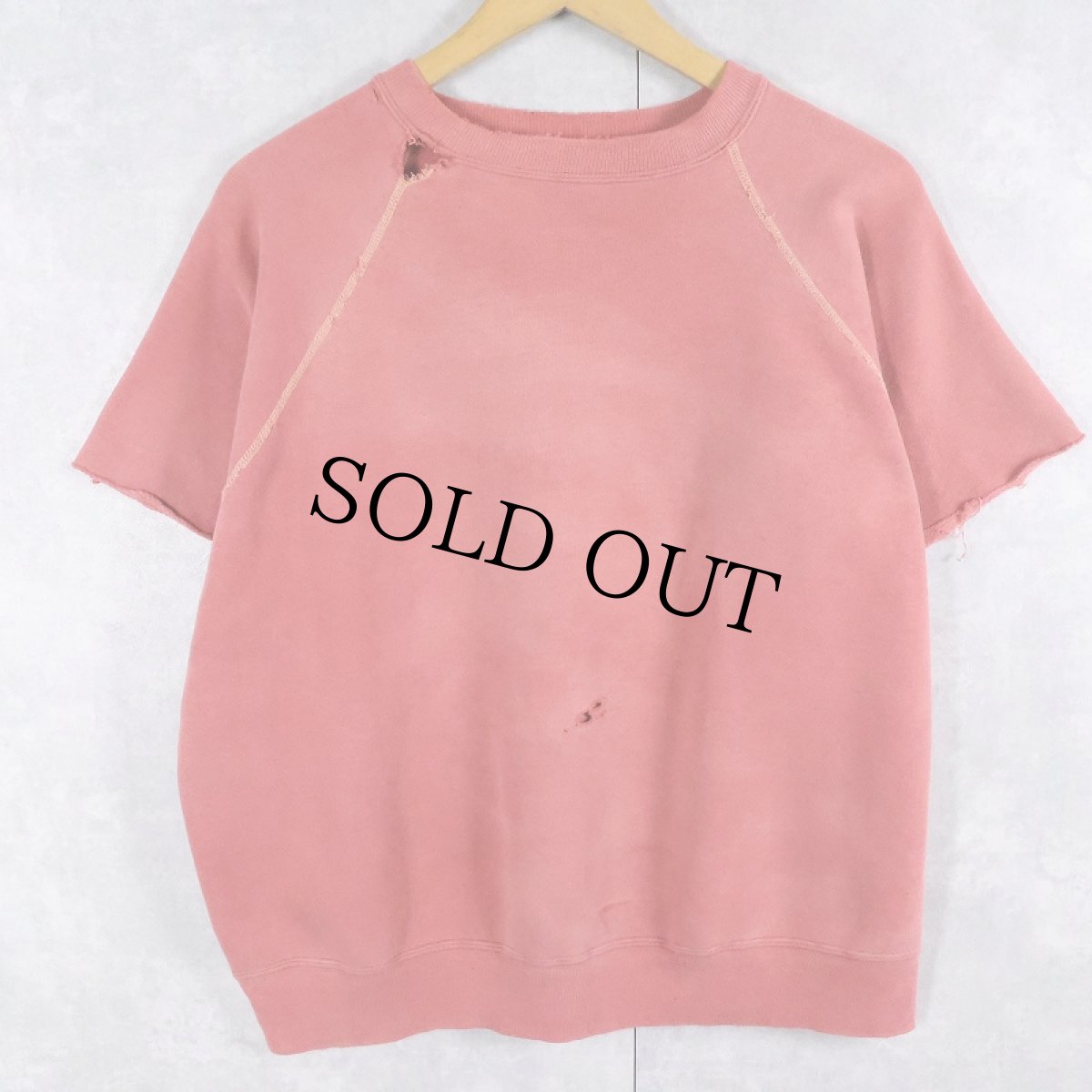 画像1: 60's 無地 カットオフスリーブ 半袖スウェット (1)