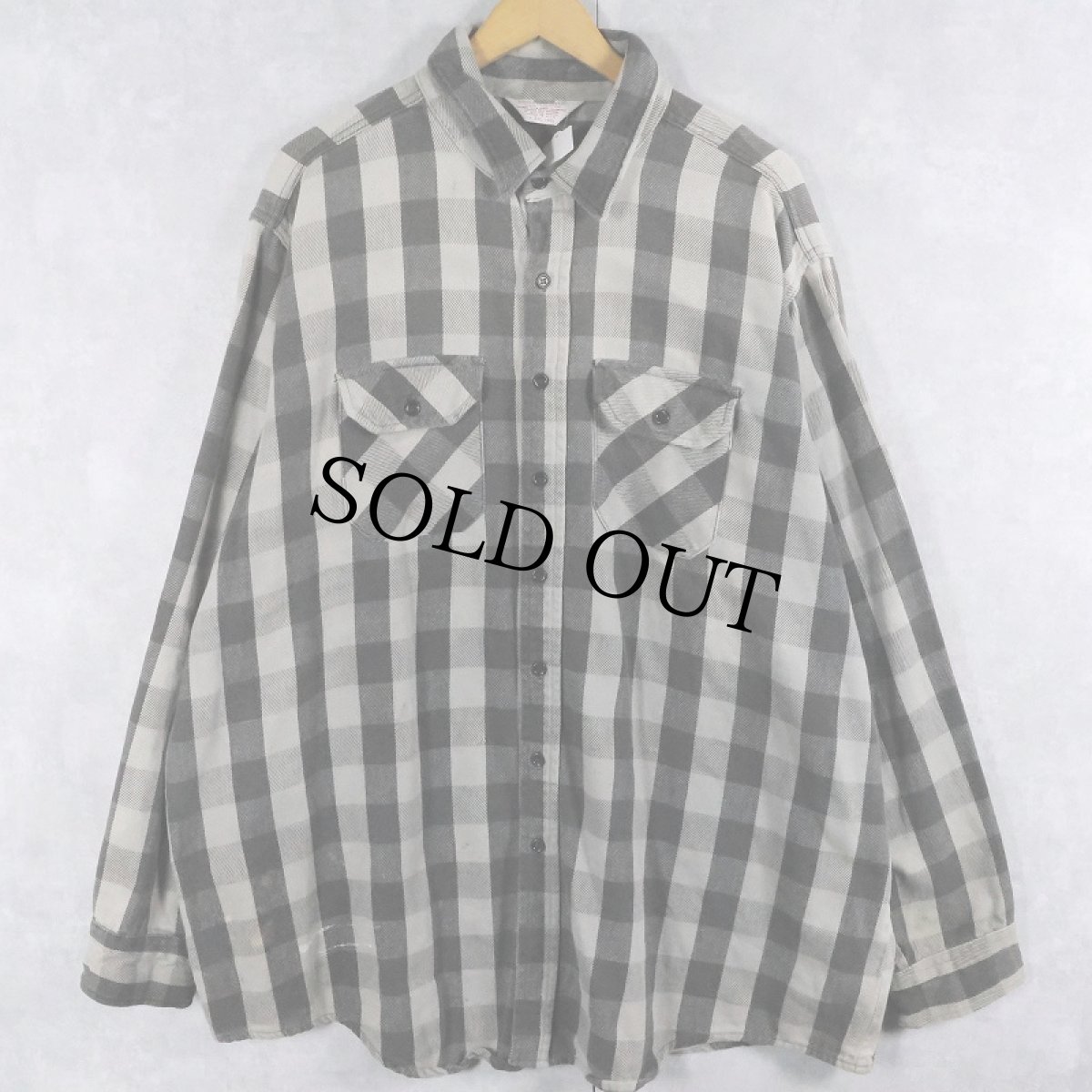 画像1: 70's FROSTPROOF USA製 ブロックチェック柄 ヘビーネルシャツ 3XL (1)