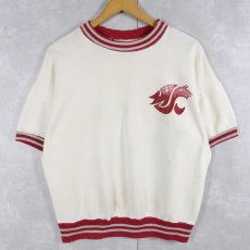 画像1: 60's Champion 大文字ランタグ USA製 "Cougars" プリント半袖スウェット L (1)