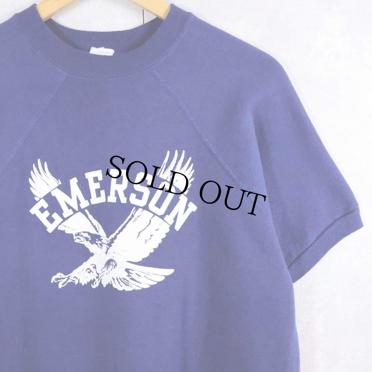 画像1: 60's Velva Sheen "EMERSON" フロッキープリント 半袖スウェット XL (1)