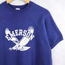 画像1: 60's Velva Sheen "EMERSON" フロッキープリント 半袖スウェット XL (1)