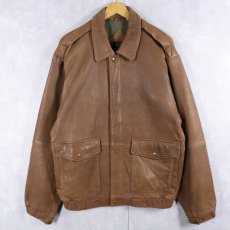 画像1: 80〜90's Eddie Bauer "A-2 TYPE" レザージャケット M (1)