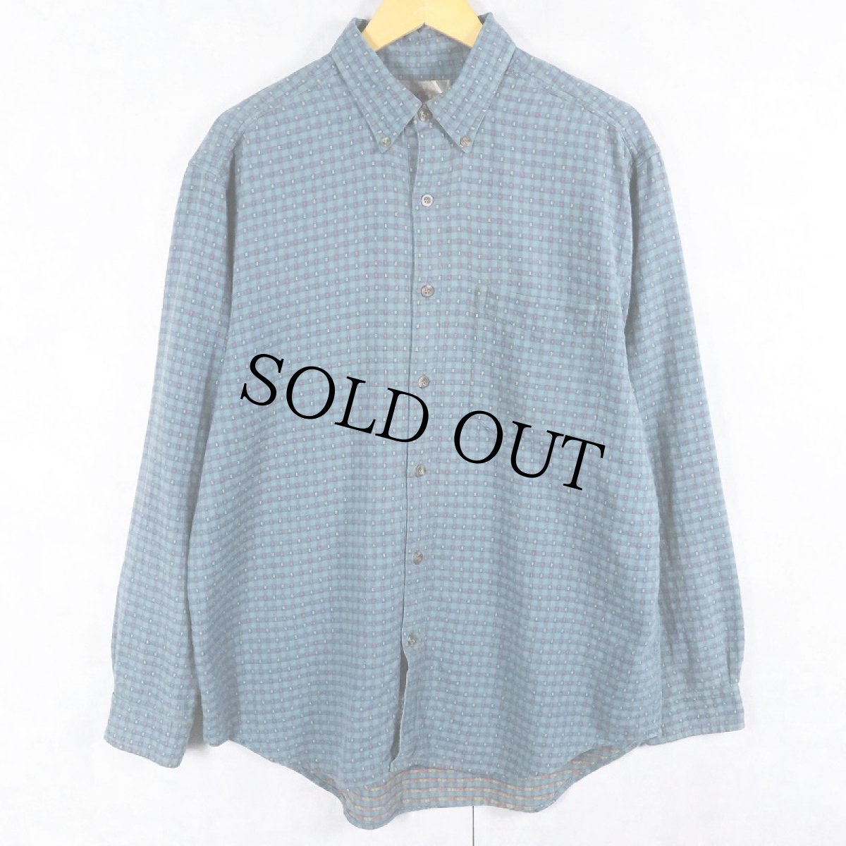 画像1: 90's THE TERRITORY AHEAD チェック柄織り ボタンダウンシャツ  (1)