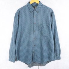 画像1: 90's THE TERRITORY AHEAD チェック柄織り ボタンダウンシャツ  (1)
