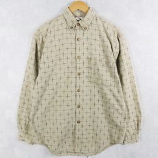 画像1: 90's THE TERRITORY AHEAD チェック柄織り ボタンダウンシャツ M (1)