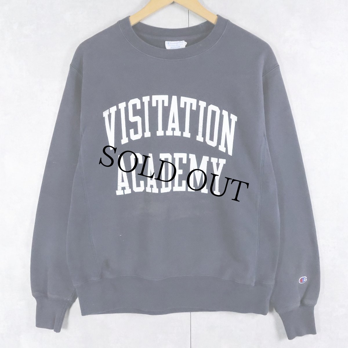 画像1: Champion REVERSE WEAVE "VISITATION ACADEMY" プリントスウェット NAVY M (1)