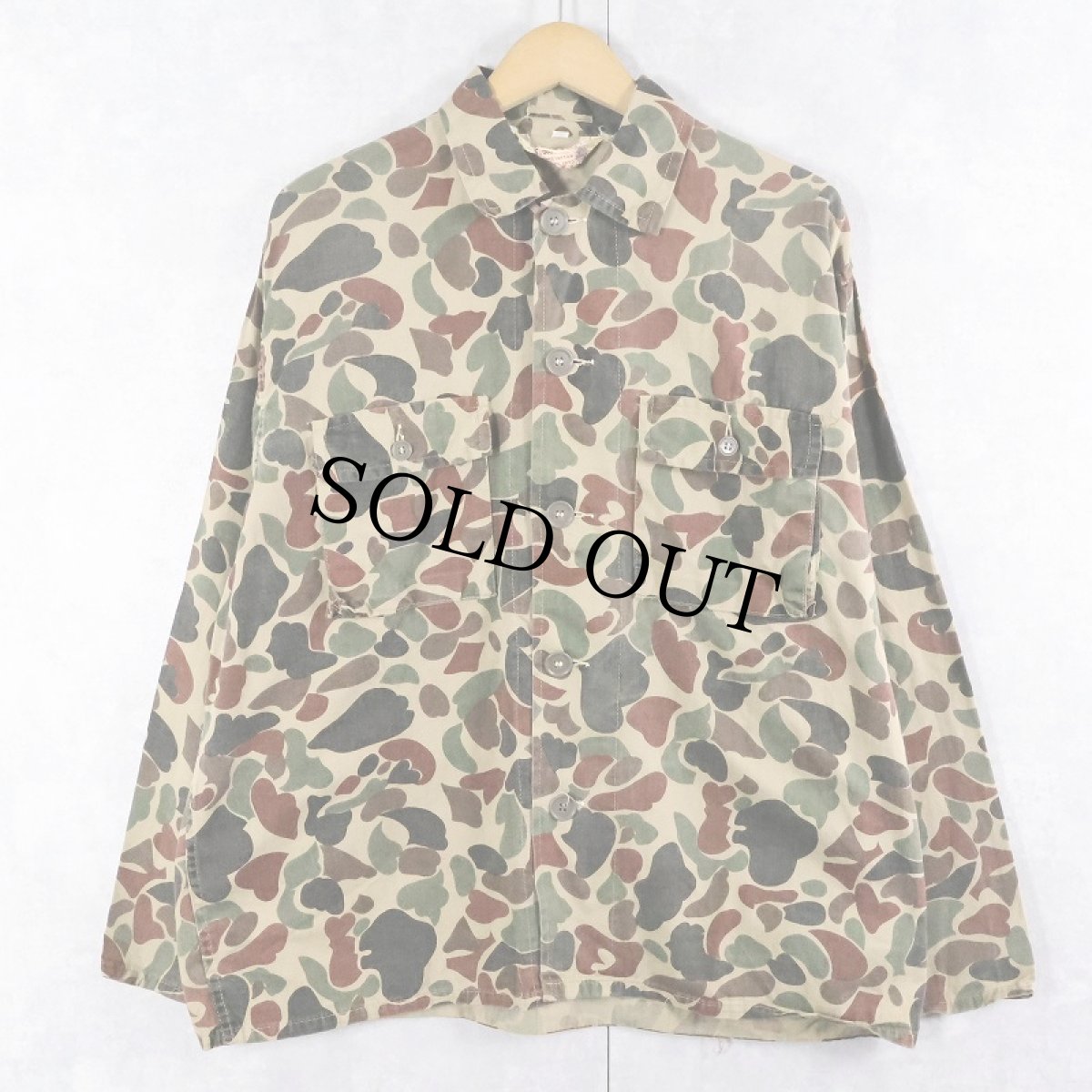 画像1: 60〜70's STURM-PRUF ダックハンターカモ柄 コットンシャツジャケット L (1)