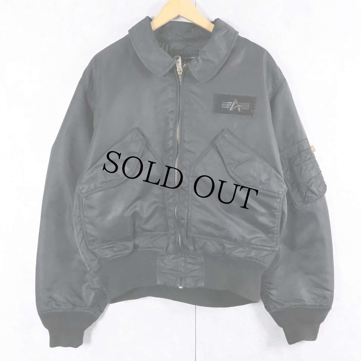 画像1: ALPHA INDUSTRIES "CWU-45/P TYPE" フライトジャケット BLACK X-LARGE (1)