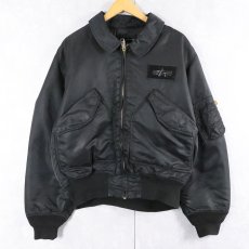 画像1: ALPHA INDUSTRIES "CWU-45/P TYPE" フライトジャケット BLACK X-LARGE (1)