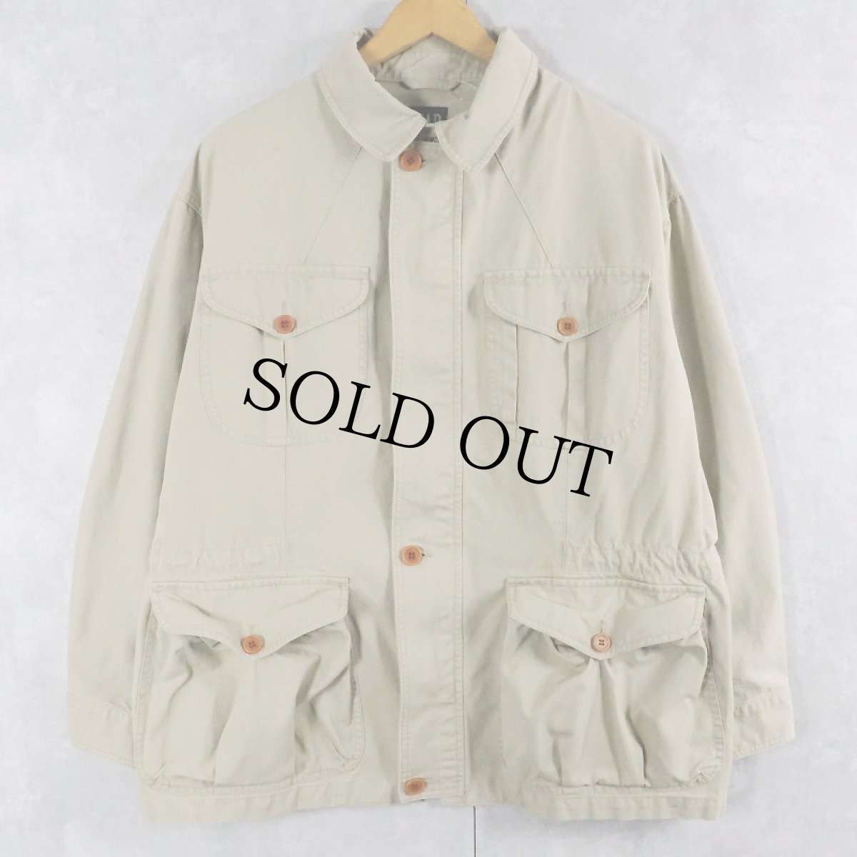 画像1: 90's GAP コットンサファリジャケット M (1)