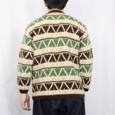 画像4: 総柄 ウールハンドニットセーター (4)