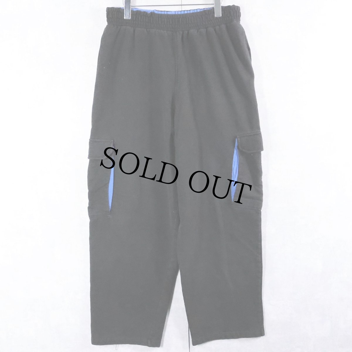 画像1: 90〜2000's athletech  スウェットカーゴパンツ BLACK L (1)