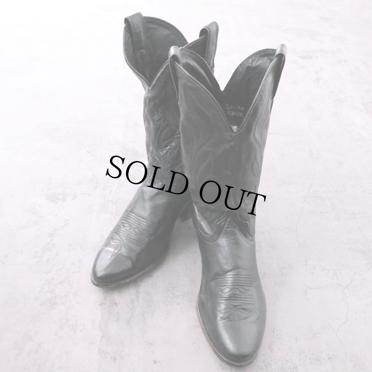 画像1: Laredo USA製 レザーウエスタンブーツ BLACK 26.5cm (1)