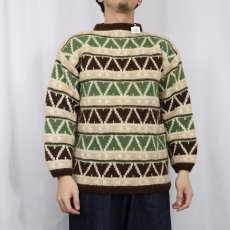 画像3: 総柄 ウールハンドニットセーター (3)