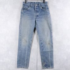 画像1: 80's Levi's 501 USA製 ストライプ柄 デニムパンツ W28 (1)