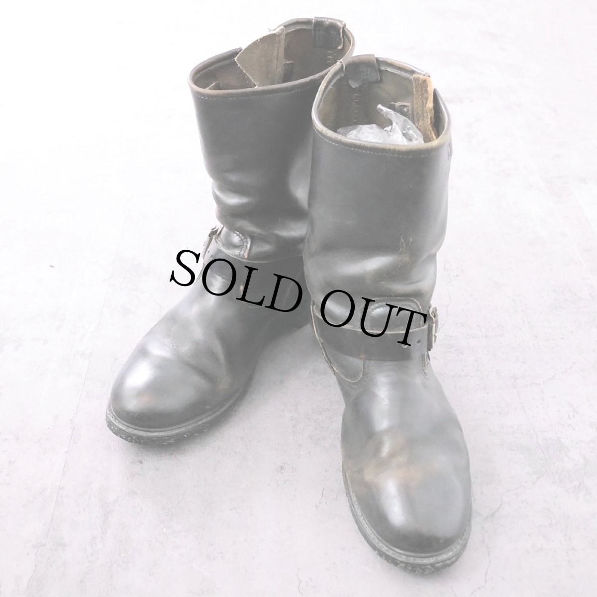 画像1: WALKER レザーエンジニアブーツ BLACK 29cm (1)