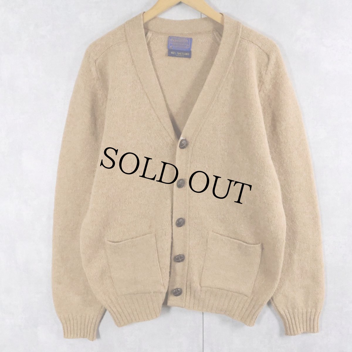 画像1: 70's PENDLETON USA製 ウールニットカーディガン L (1)