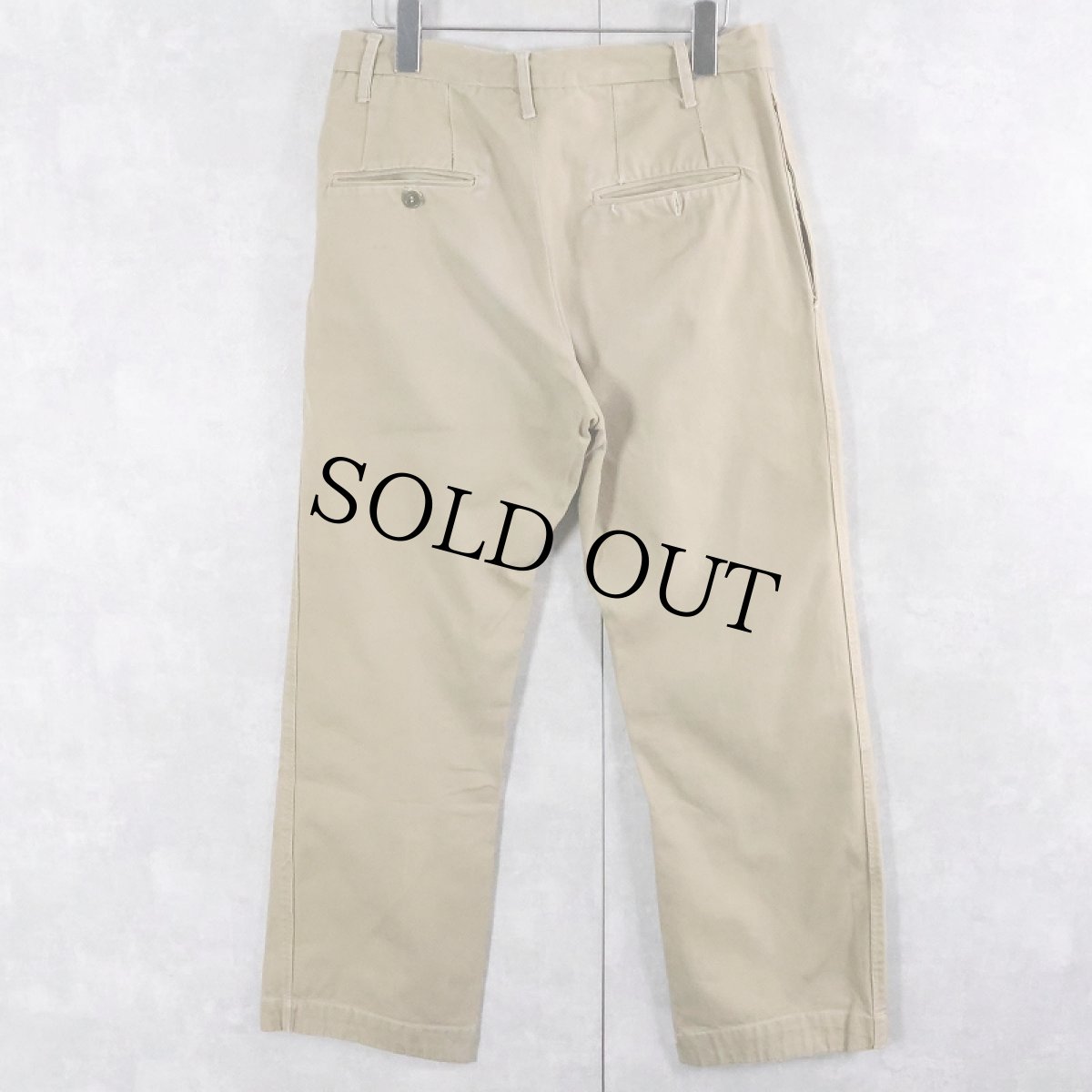 画像2: 40〜50's FRENCH ARMY Type Chino Troisers W29 (2)